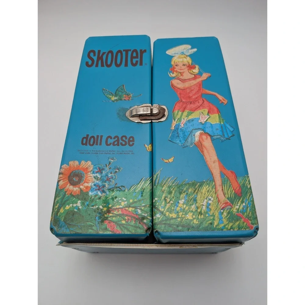 VTG Mattel 1965 Skooter Doll Vinyl Wardrobe Clothing Case / Doll Case Blue